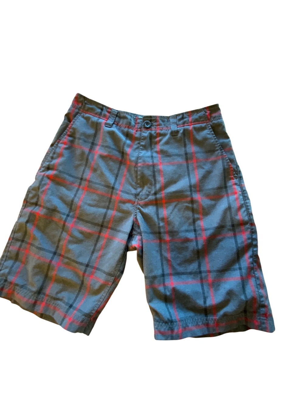 Men's Plaid Casual Shorts - Blue with Red Check
